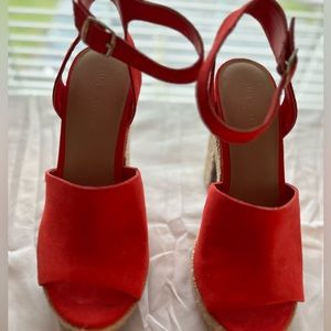 Sun + Stone Fey Womens Microsuede Block Heel Platform Sandals